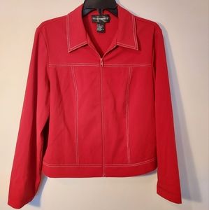 Vintage Requirements Short Red Sporty Zip-up Jacket - size 12